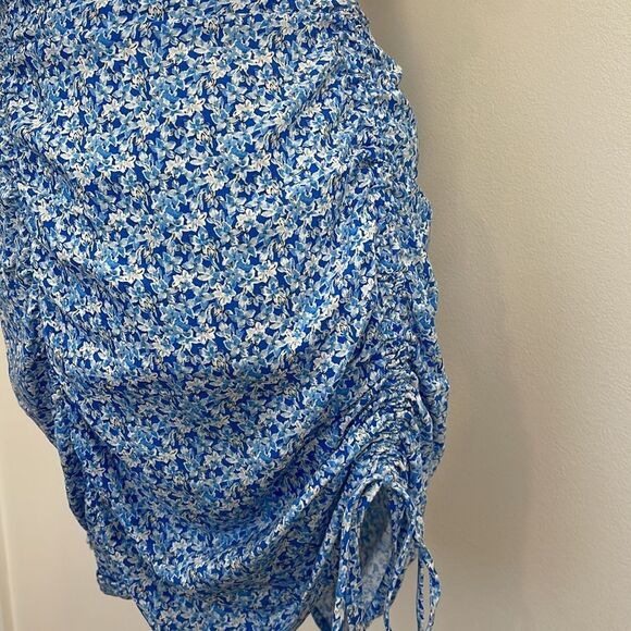 Le Lis Blue Floral Skirt with Side Ties - Picture 3 of 5